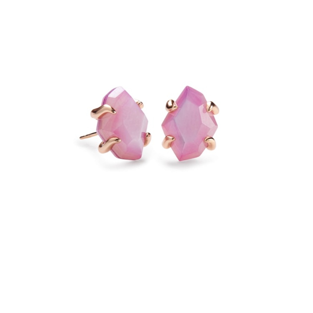 Kendra Scott Inaiyah Rose Gold Stud Earrings In Lilac MOP